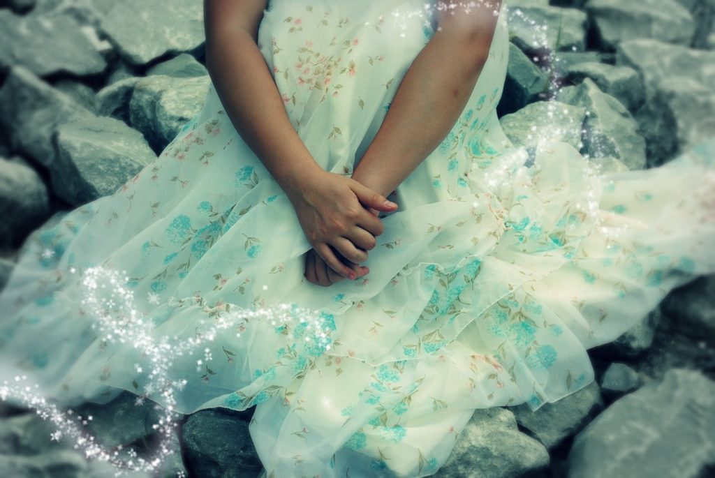 fairytale, dress, hands
